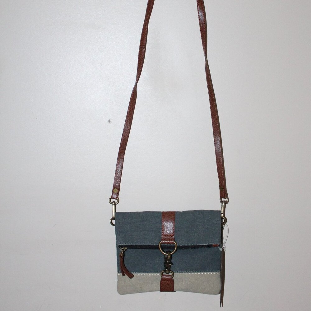 NWT SMALL MONA B CROSSBODY BAG - GREY/TAN
